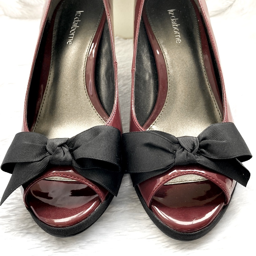 Liz Claiborne NEW IN BOX Vintage Style Sylvia Claret Heels Sz 8 - Picture 4 of 9